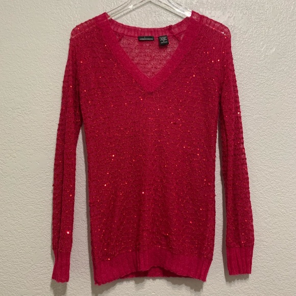 Moda International Semi Sheer Sequin Knit Sweater - Picture 2 of 8
